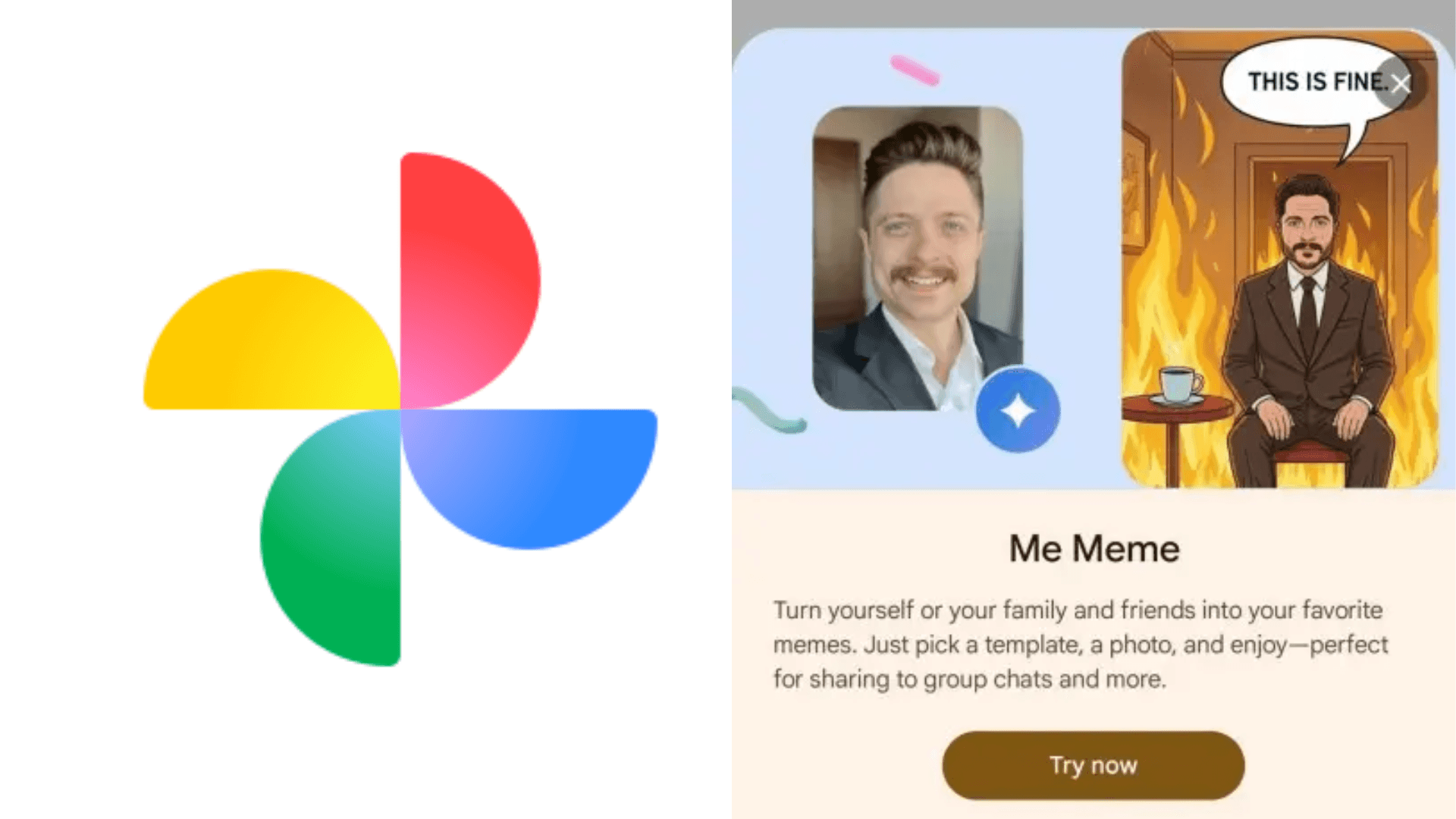 google fotos nueva función me meme crea memes con inteligencia artificial - ilustración conceptual