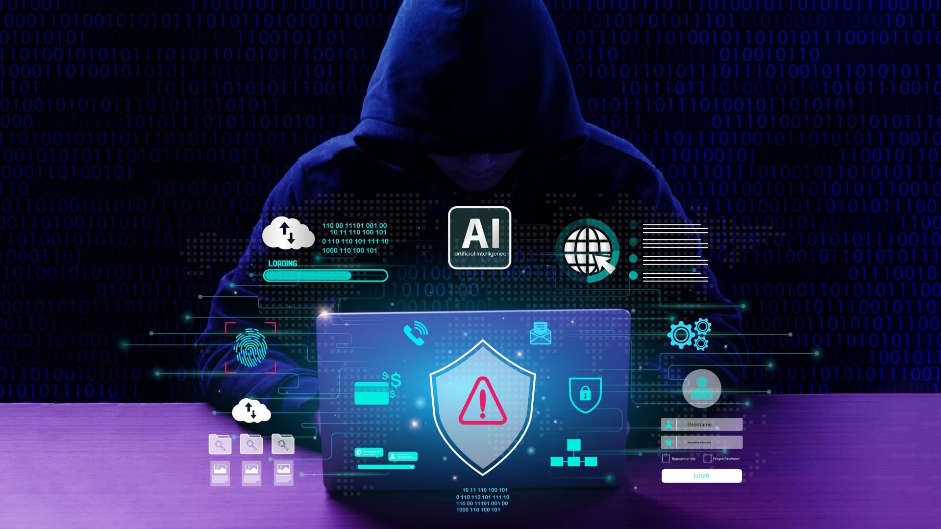 estafas digitales inteligencia artificial - ilustración conceptual